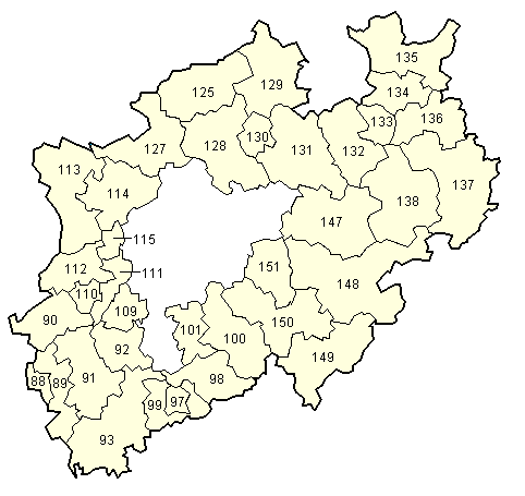 Map of Nordrhein-Westfalen